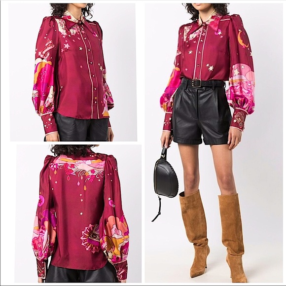 Zimmermann Tops - REPOSH Zimmerman Concert print silk blouse”